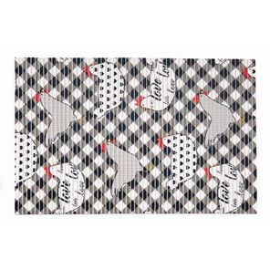 Tapete Antiderrapante Tropical 43cm x 65cm Galinha Love Kapazi