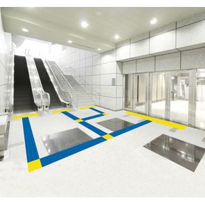 Piso de Demarcação Tátil Direcional Kit 16 peças 25cm x 25cm Azul Royal Kapazi