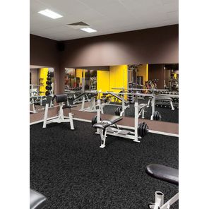 Piso Emborrachado Rubberkap Rolo 1m x 10m Preto e Cinza Kapazi