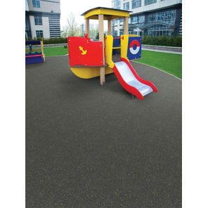 Piso Emborrachado Rubberkap Rolo 1m x 10m Preto e Branco Kapazi