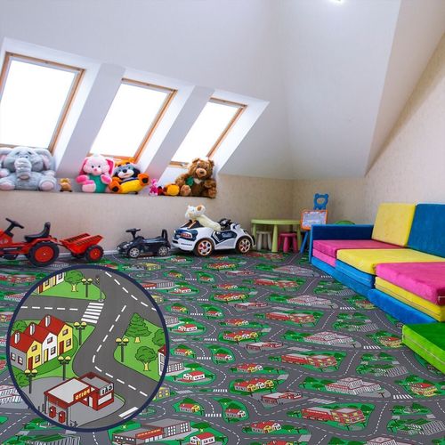 Piso Vinílico 0,7mm Rolo 2m x 25m PV0057 Mini Cidade Kapazi