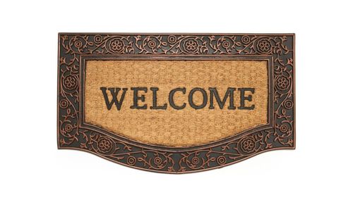 Capacho de Entrada Fibra de Coco 45cm x 75cm Welcome Kapazi