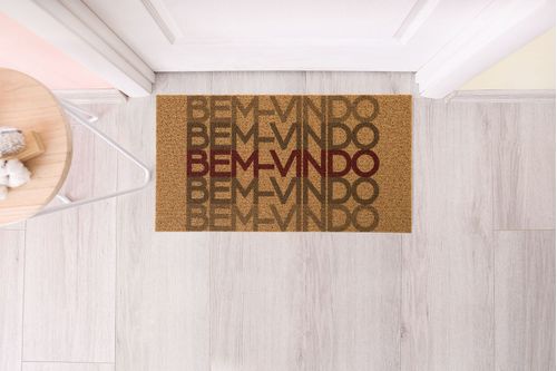 Capacho Para Entrada Vinil 40cm x 75cm Bem vindo Degradê - Kapazi