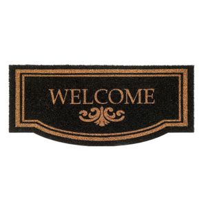 Capacho Entrada Vinil 30cm x 70cm Welcome Preto Kapazi