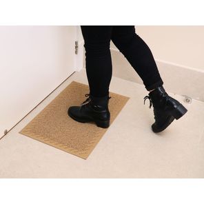 Tapete de Entrada Vinil Elite 40cm x 60cm Bege Kapazi