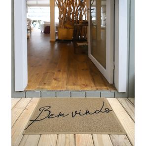 Capacho Vinil Light 40cm x 60cm Bem Vindo Bege Kapazi