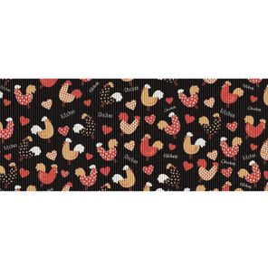 Tapete Antiderrapante Tropical 43cm x 130cm Galinhas Black Kapazi