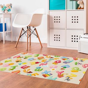 Tapete Brisa Infantil 100cm x 130cm Alfabeto Kapazi