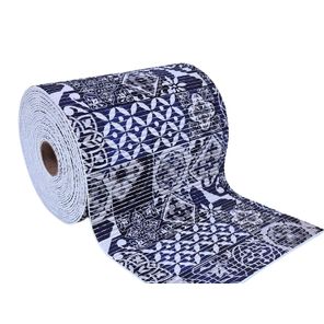 Tapete Antiderrapante Tropical Rolo 65cm x 15m Azulejo Azul Kapazi