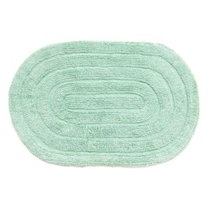 Tapete Banheiro Antiderrapante Allegro Oval Verde 40cm x 60cm Kapazi