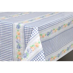 Toalha de Mesa Carinho Rolo 1,37m x 30m Rosas Azuis Kapazi