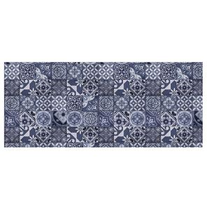 Kit 2 Tapetes para Cozinha Tropical Azulejo Azul Kapazi
