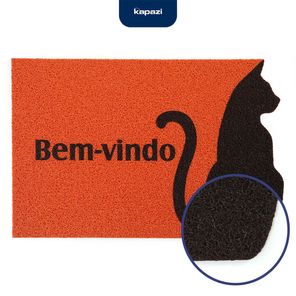 Capacho Vinil Pet Silhueta Gato 40cmx60cm Kapazi