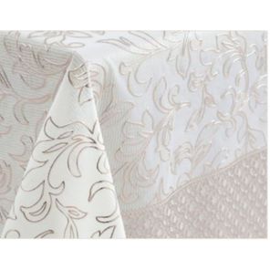 Toalha de Mesa em Rolo 0,2mm 1,37m x 20m Champagne com Flores Kapazi