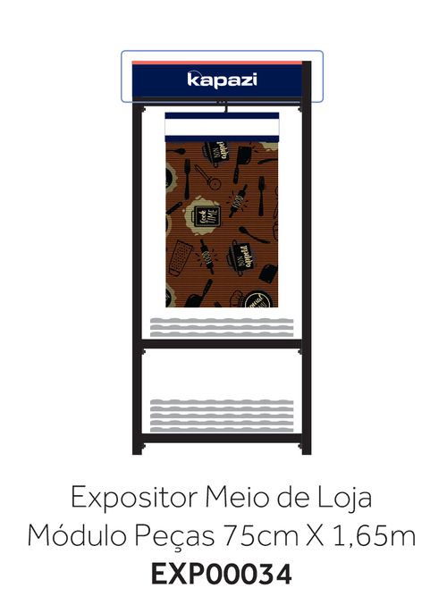 Expositor Meio de Loja 75x165cm Kapazi