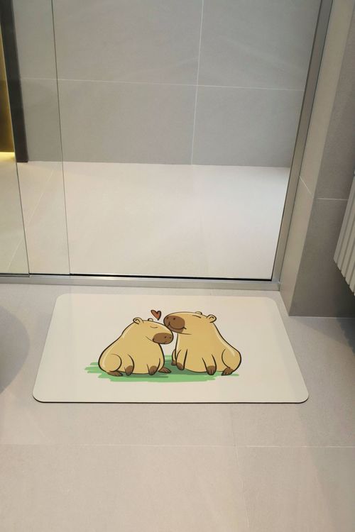 TAPETE BANHEIRO SUPER SPLASH AMOR CAPIVARA 40X60 CM