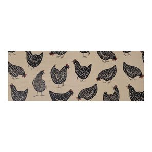 Passadeira Flex Antiderrapante 43cm x 180cm Galinha Preta Kapazi