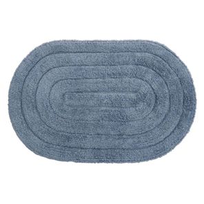 Tapete Banheiro Antiderrapante Allegro Oval Azul Escuro 40cm x 60cm Kapazi