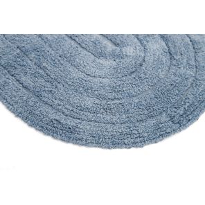 Tapete Banheiro Antiderrapante Allegro Oval Azul Escuro 40cm x 60cm Kapazi