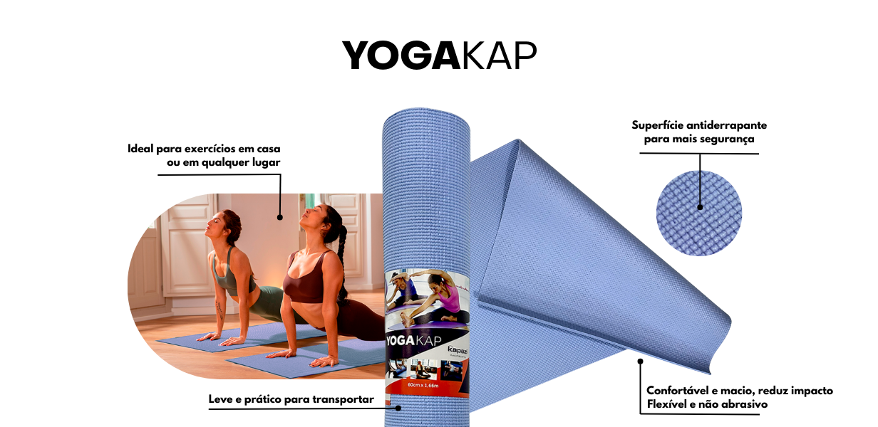 Tapete Fitness YogaKap Terracota 60x166cm Antiderrapante Kapazi 1